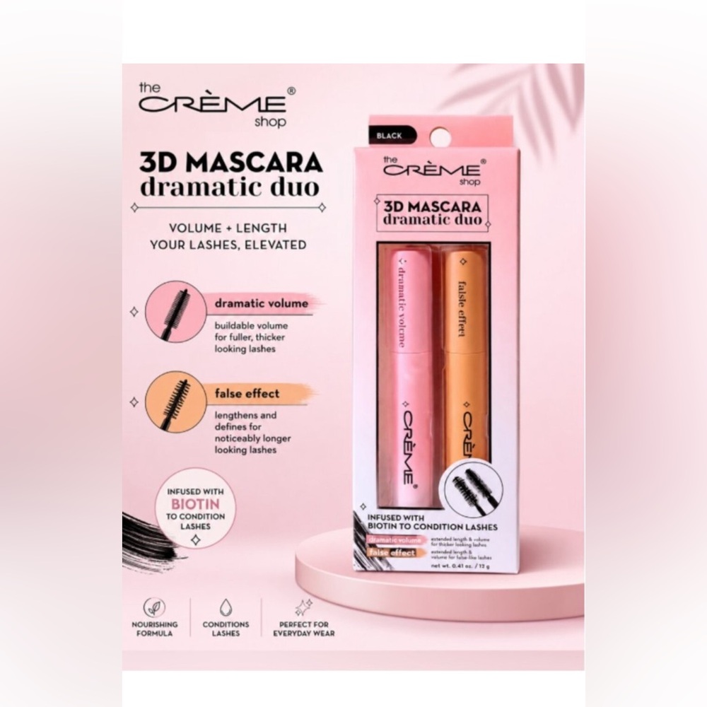 The Crème Shop 3D Mascara Duo — new in packaging